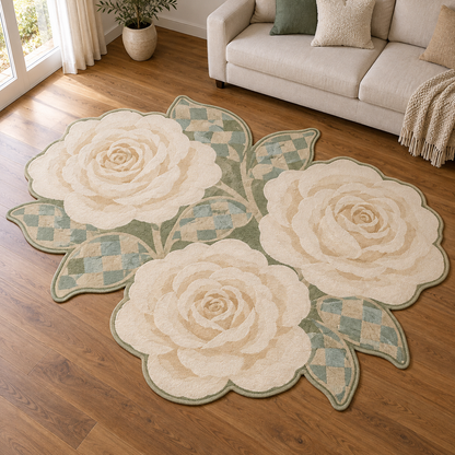 White Blossom Patchwork TD131026203 Custom Shape Area Rug