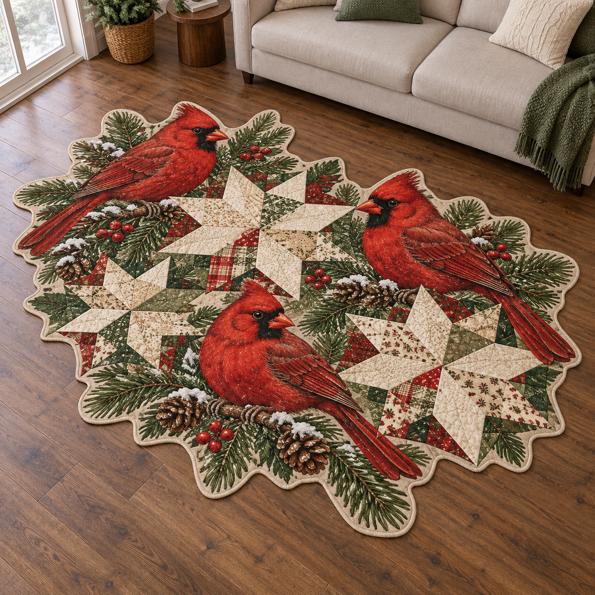 Cardinal Star Blocks TD131026204 Custom Shape Area Rug