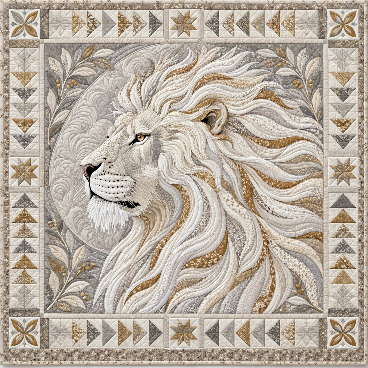 Ivory Lion Strength TD141026708 Quilt Blanket