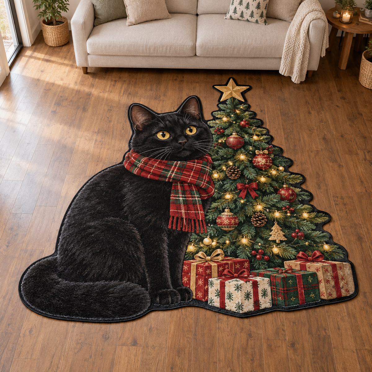 Christmas Cat Tree TD131026211 Custom Shape Area Rug