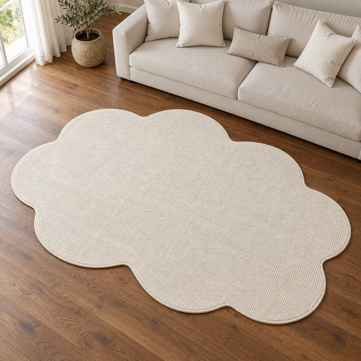 Ivory Cloud TD131026215 Custom Shape Area Rug