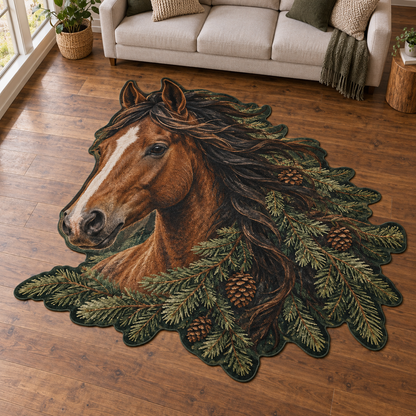 Chestnut Forest Horse TD131026216 Custom Shape Area Rug