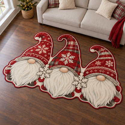 Winter Red Gnomes TD131026226 Custom Shape Area Rug