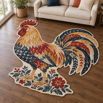 Country Rooster TD131026227 Custom Shape Area Rug
