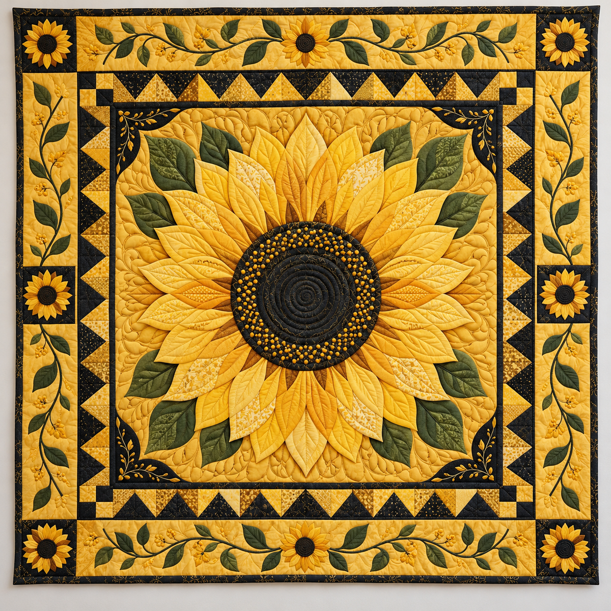 Golden Sunflower Close Up TD141026227 Quilt Blanket