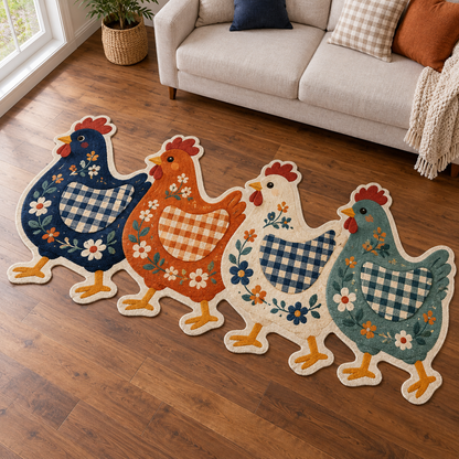 Chicken Patchwork Windows TD131026229 Custom Shape Area Rug