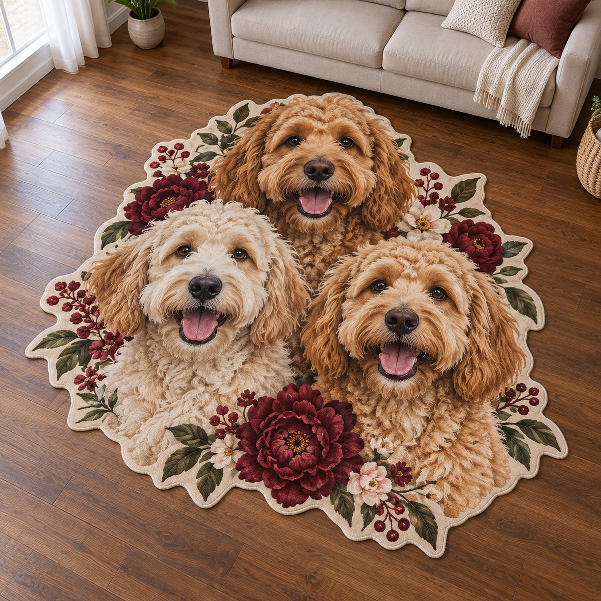 Curly Dog Companions TD131026232 Custom Shape Area Rug