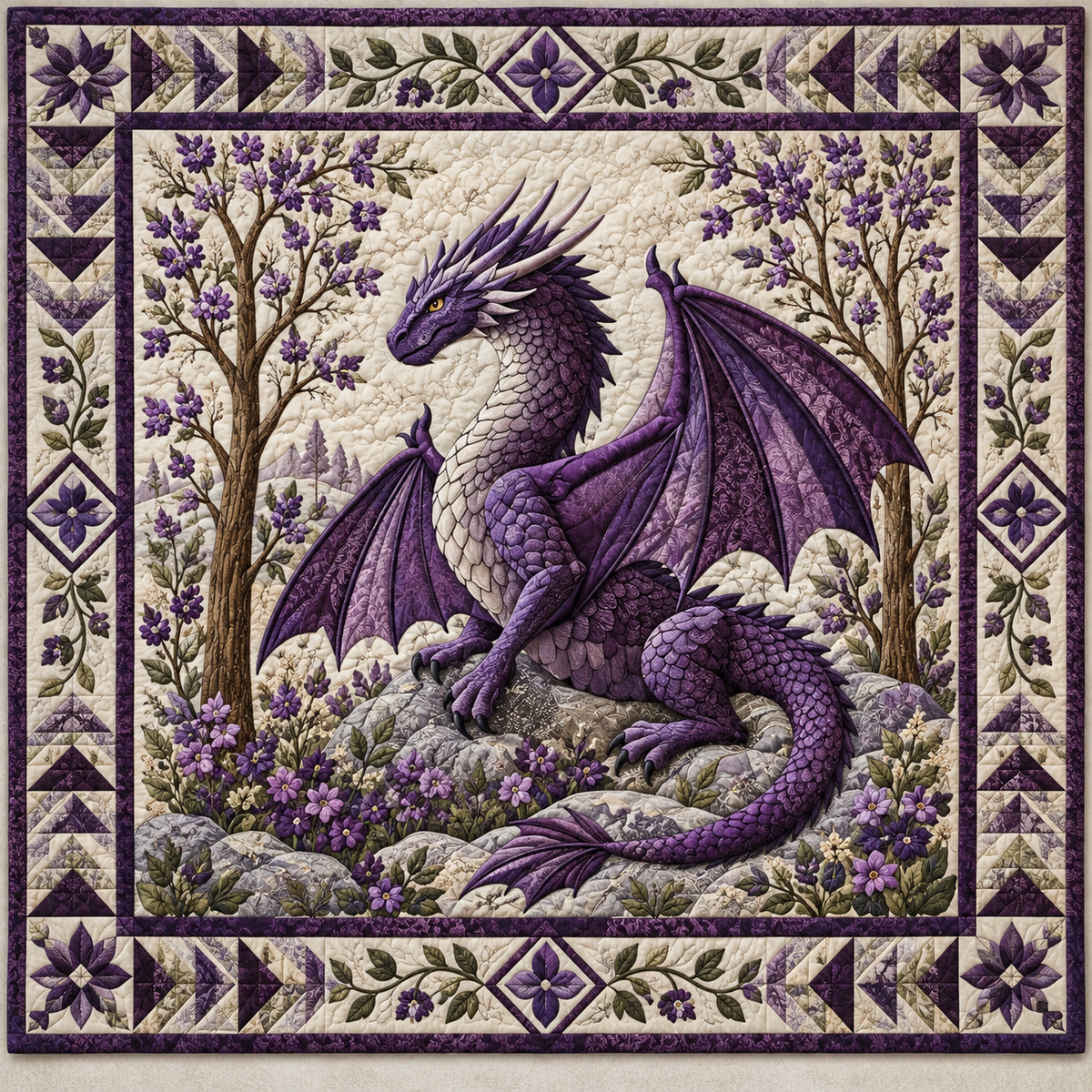 Purple Dragon Forest TD141026736 Quilt Blanket