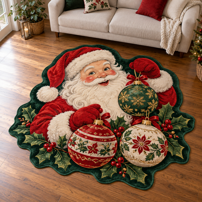 Santa Ornament Garden TD131026241 Custom Shape Area Rug