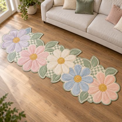Pastel Cottage Flowers TD131026250 Custom Shape Area Rug