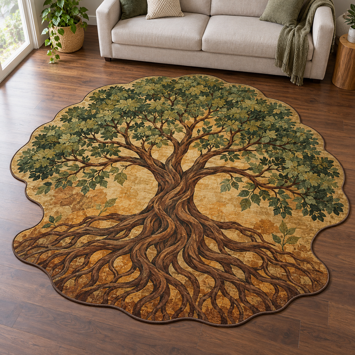 Tree of Life Amber TD131026251 Custom Shape Area Rug