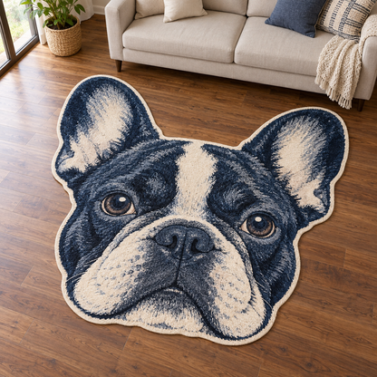 Indigo Frenchie TD131026252 Custom Shape Area Rug