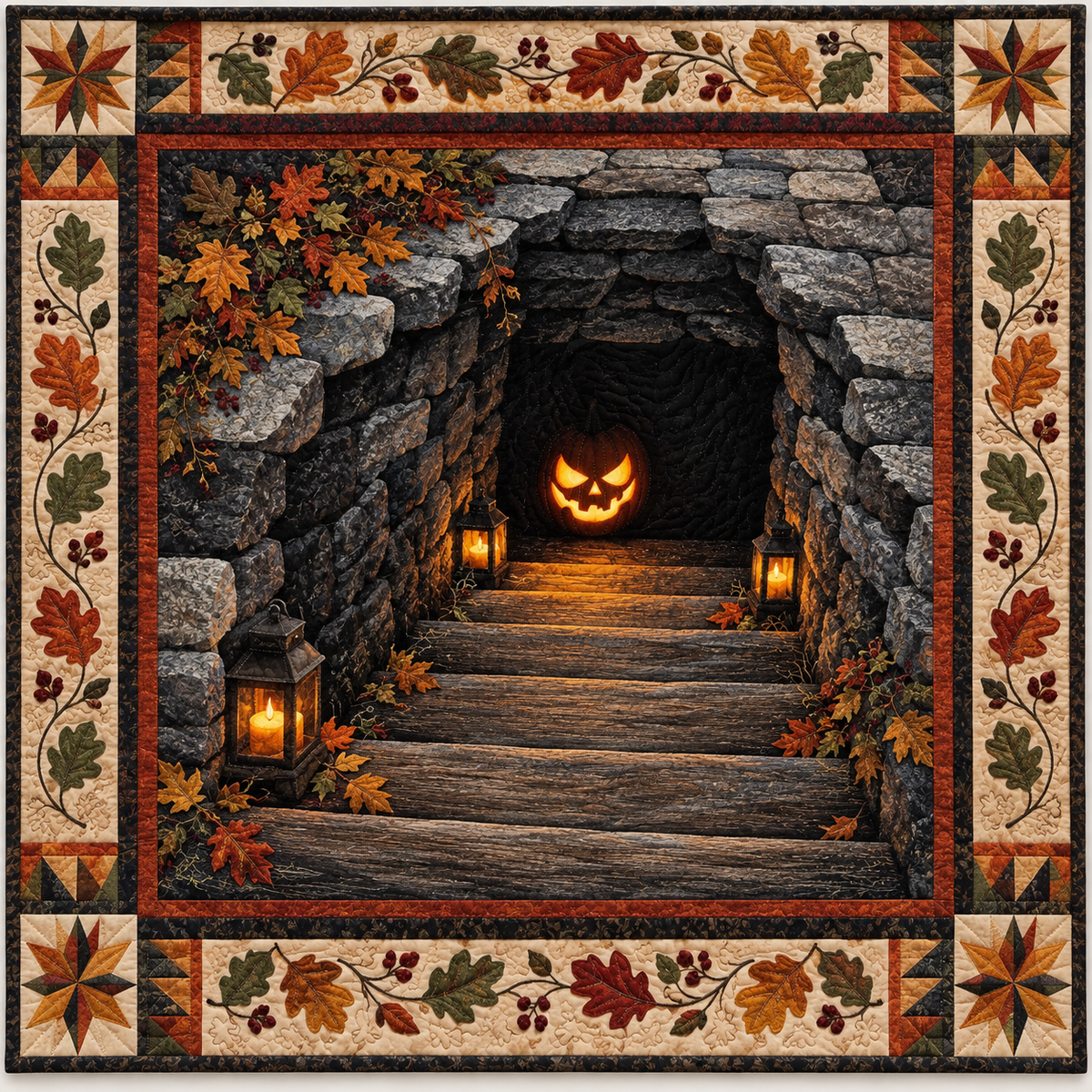 Jack O Lantern Tunnel TD141026756 Quilt Blanket