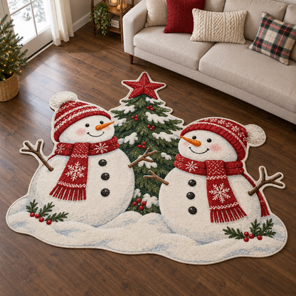 Snowman Tree Friends TD131026265 Custom Shape Area Rug