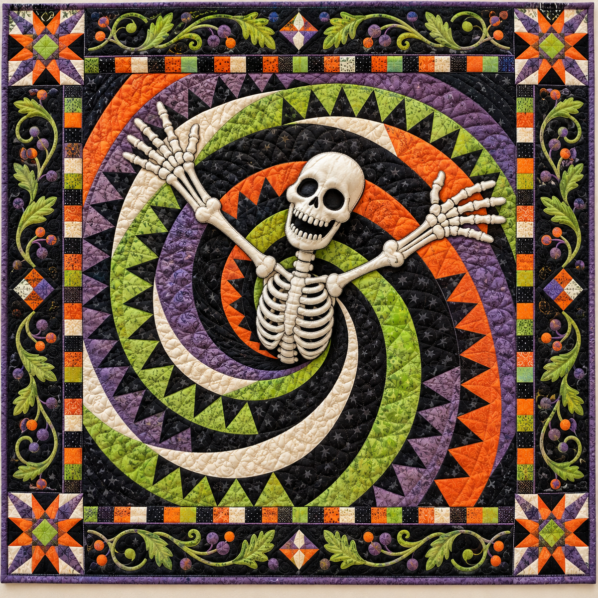 Skeleton Spiral TD141026768 Quilt Blanket