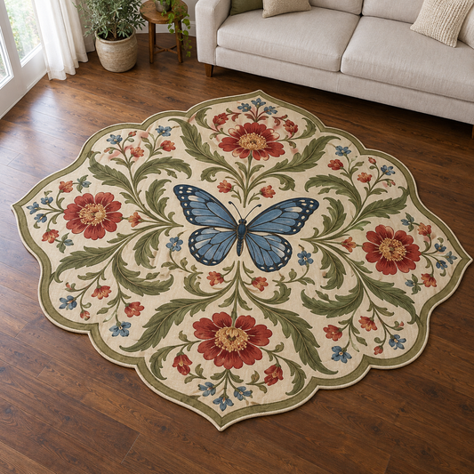 Botanical Butterfly TD131026269 Custom Shape Area Rug