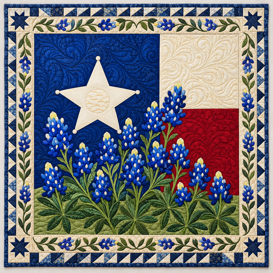 Texas Flag Flower TD141026774 Quilt Blanket