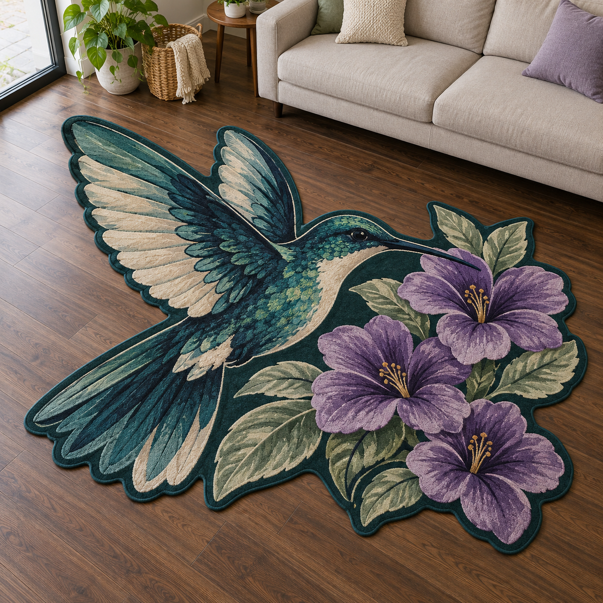 Hummingbird Violet Trio TD131026275 Custom Shape Area Rug