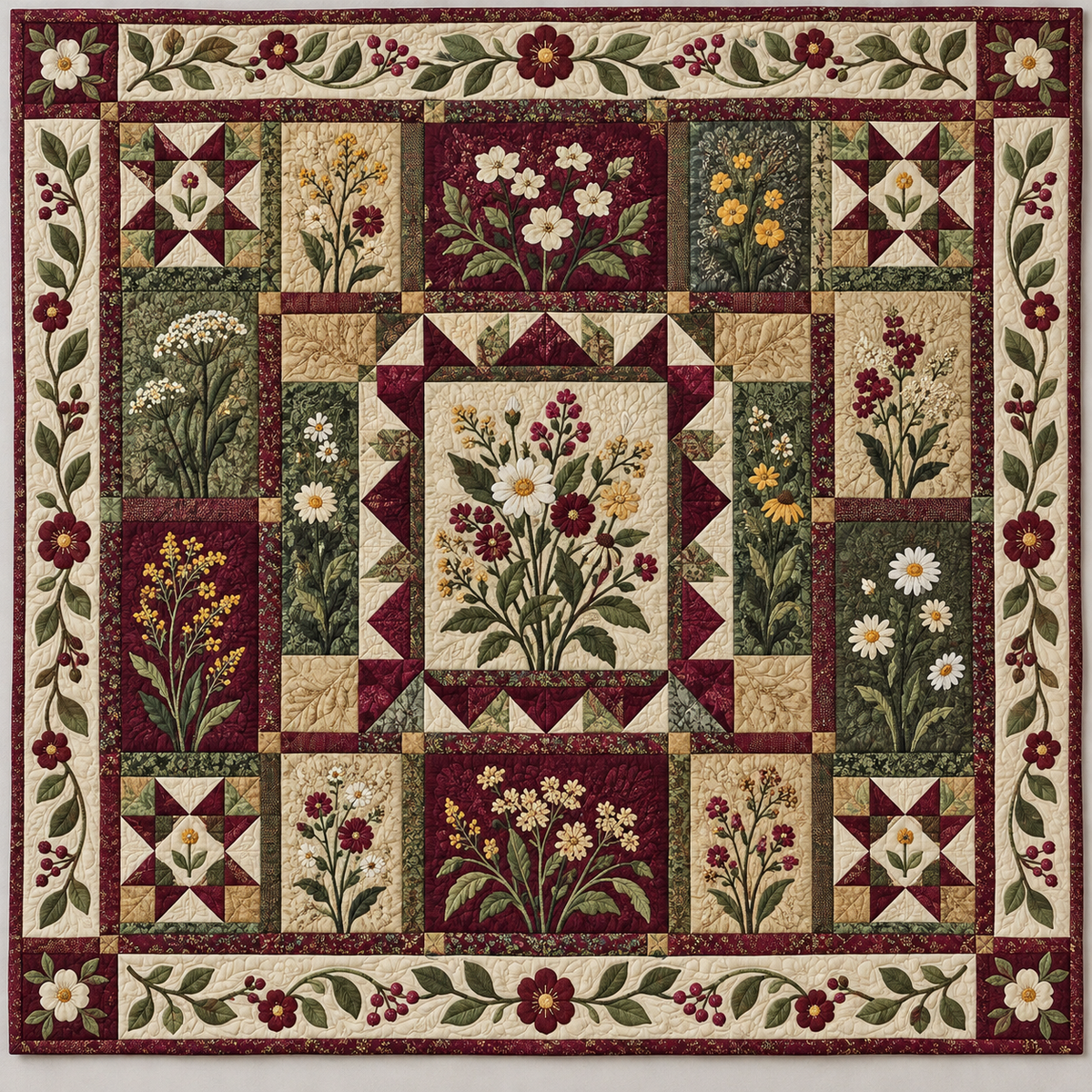 Vintage Wildflower TD141026779 Quilt Blanket