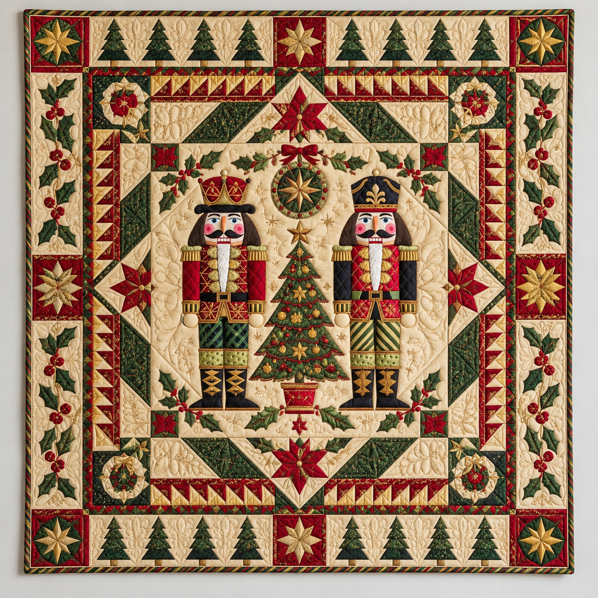 Nutcracker Pair And Christmas Tree TD141026281 Quilt Blanket