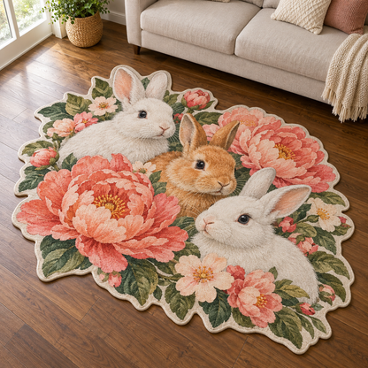 Bunny Flower Festival TD131026286 Custom Shape Area Rug