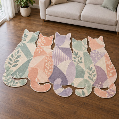 Pastel Cat Blocks TD131026289 Custom Shape Area Rug