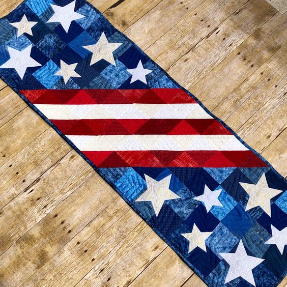 Patriotic CLDY180624028 Quilted Table Runner