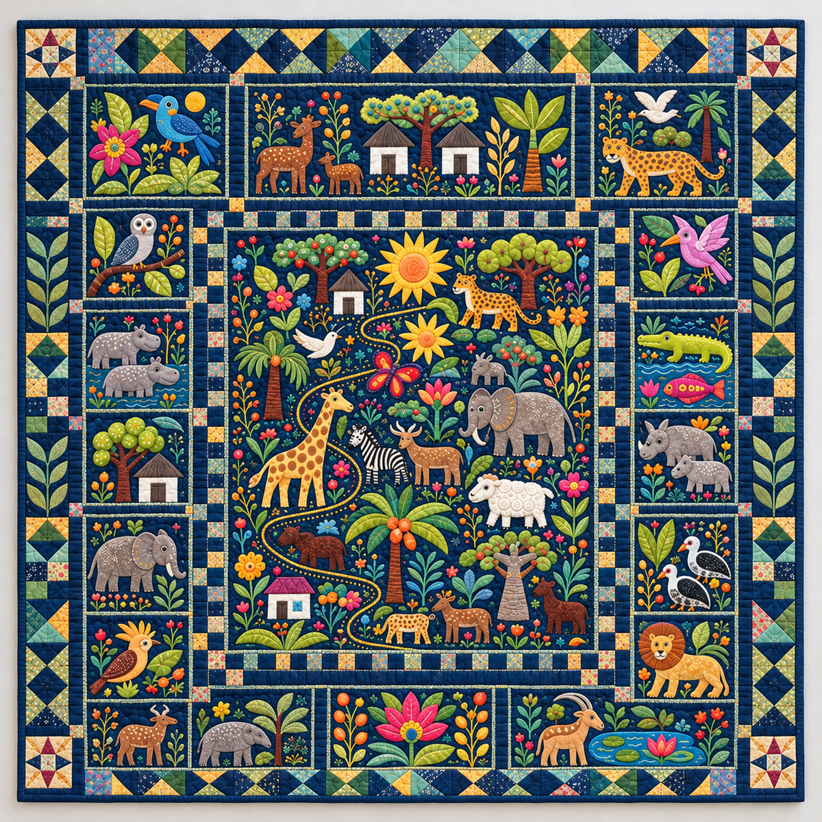 Midnight Safari Storybook Garden TD141026289 Quilt Blanket