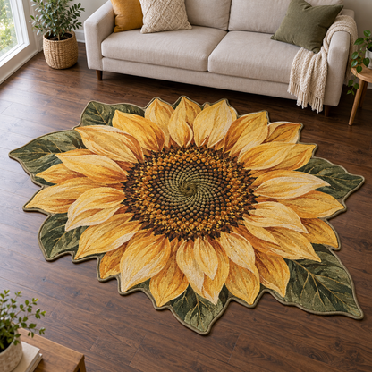 Amber Sunflower Spiral TD131026291 Custom Shape Area Rug