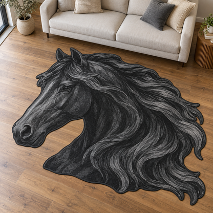 Midnight Horse TD131026292 Custom Shape Area Rug