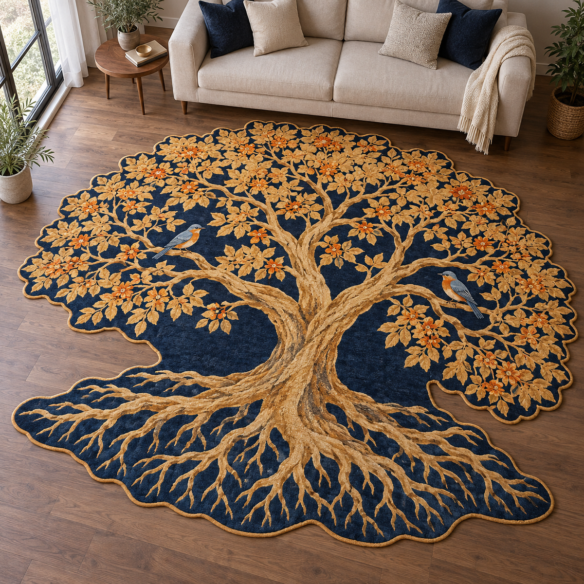 Golden Tree of Life TD131026299 Custom Shape Area Rug