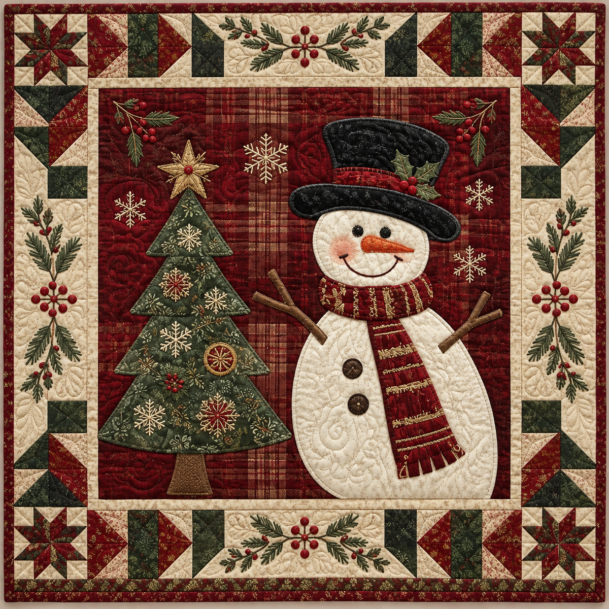 Plaid Snowman TD141026799 Quilt Blanket