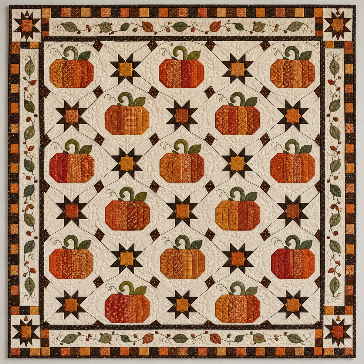 Harvest Pumpkins And Country Stars TD141026302 Quilt Blanket