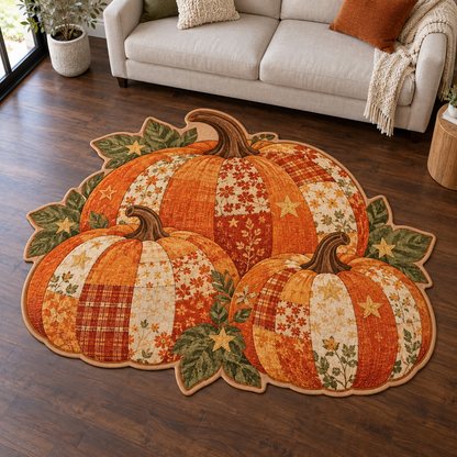 Pumpkin Star Patchwork TD131026303 Custom Shape Area Rug
