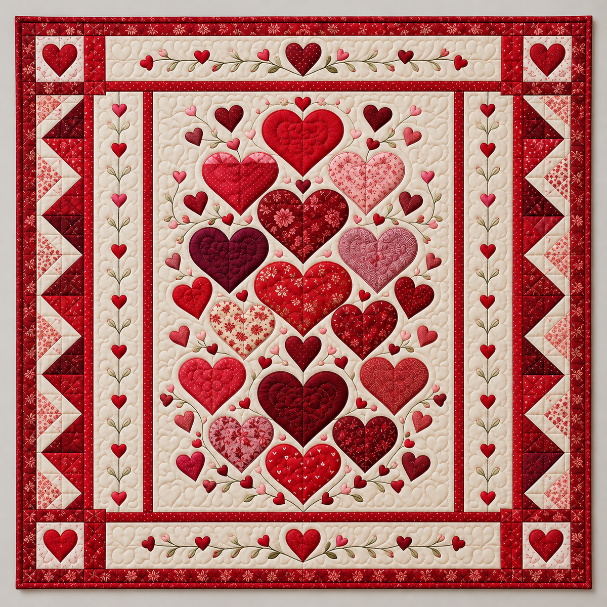 Scattered Hearts In Red And Pink TD141026309 Quilt Blanket