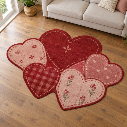 Red Heart Scatter TD131026310 Custom Shape Area Rug