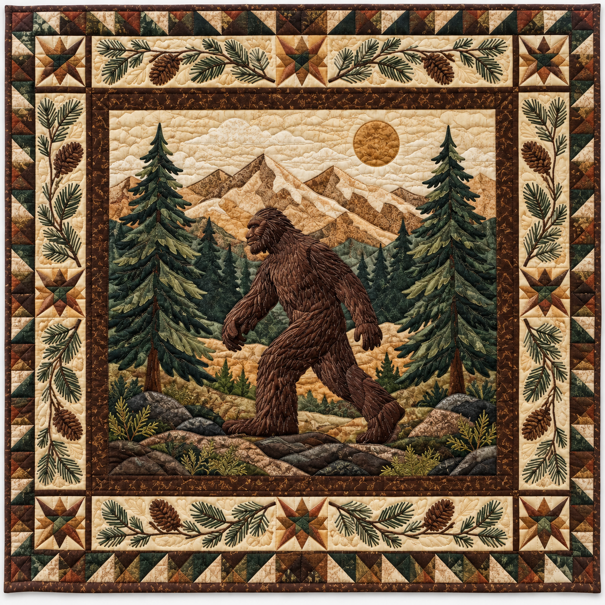 Sasquatch Woodland Medallion TD141026810 Quilt Blanket