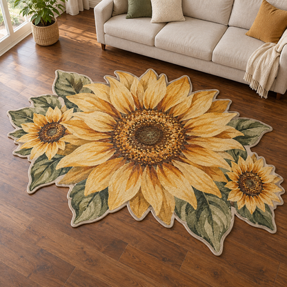 Golden Sunflower Cluster TD131026319 Custom Shape Area Rug