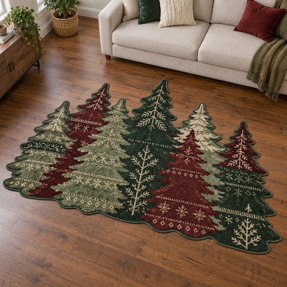 Festive Fir Grove TD131026321 Custom Shape Area Rug
