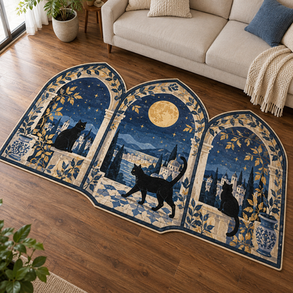 Moonlit Cat Windows TD131026325 Custom Shape Area Rug