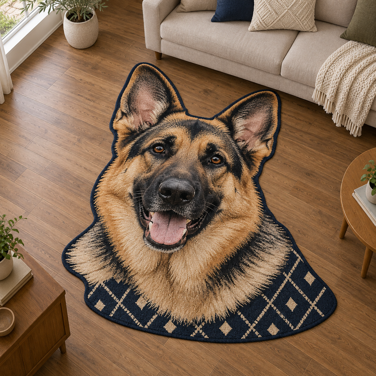 Shepherd Portrait TD131026328 Custom Shape Area Rug