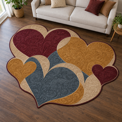 Homespun Heart Mosaic TD131026332 Custom Shape Area Rug