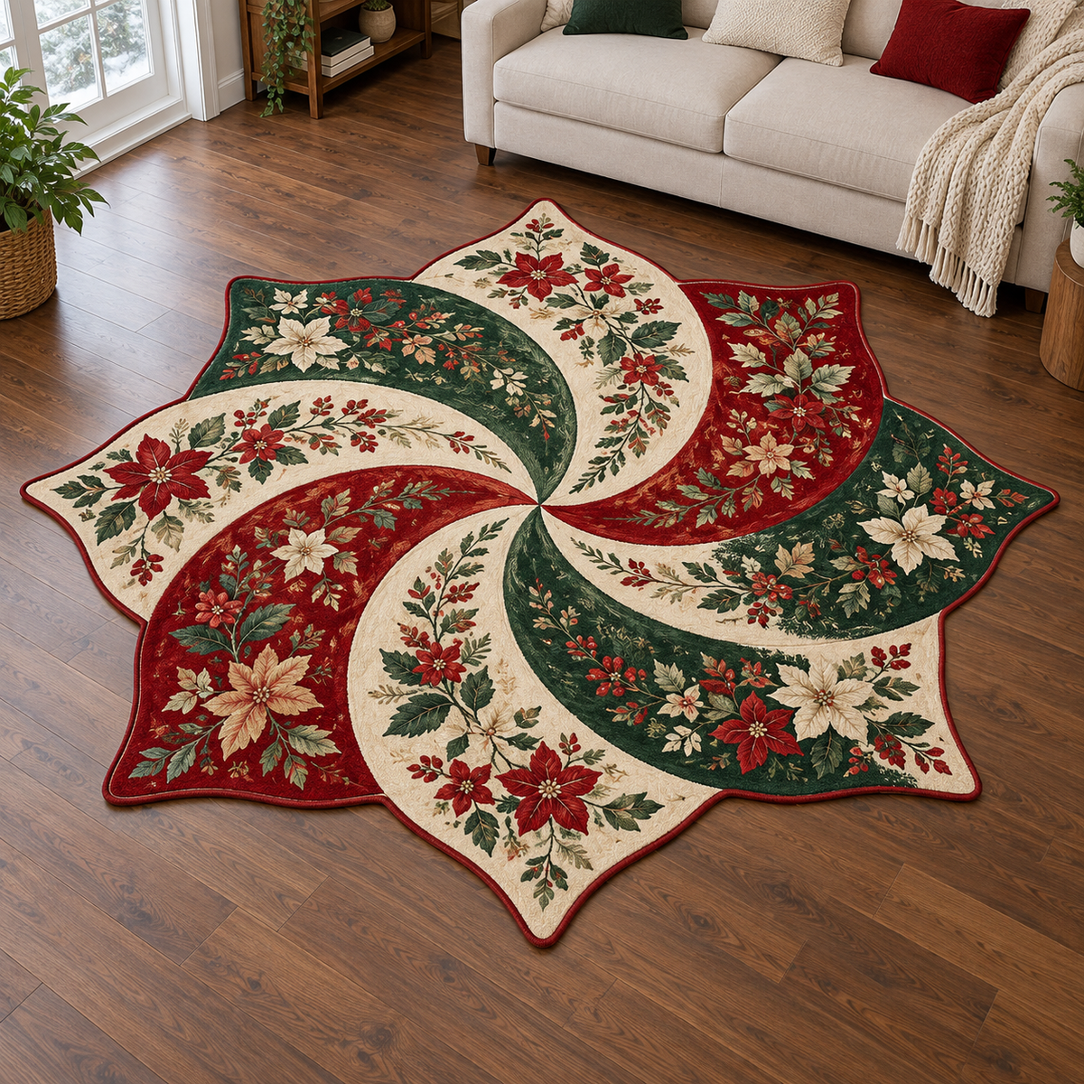 Christmas Pinwheel Star TD131026338 Custom Shape Area Rug