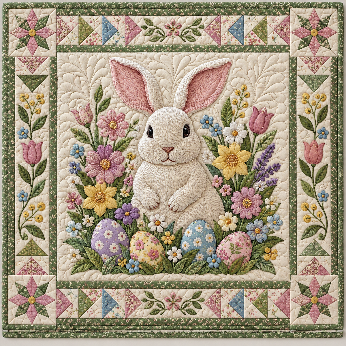 Spring Bunny Garden TD141026840 Quilt Blanket