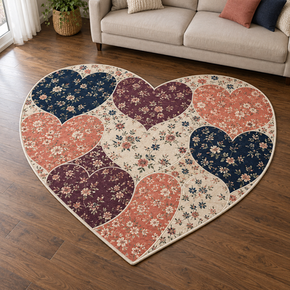 Scrappy Heart TD131026343 Custom Shape Area Rug