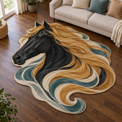 Golden Wind Horse TD131026345 Custom Shape Area Rug