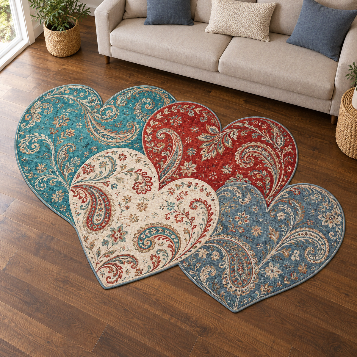 Jewel Heart Chain TD131026346 Custom Shape Area Rug
