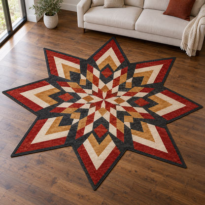 Ember Starburst TD131026350 Custom Shape Area Rug