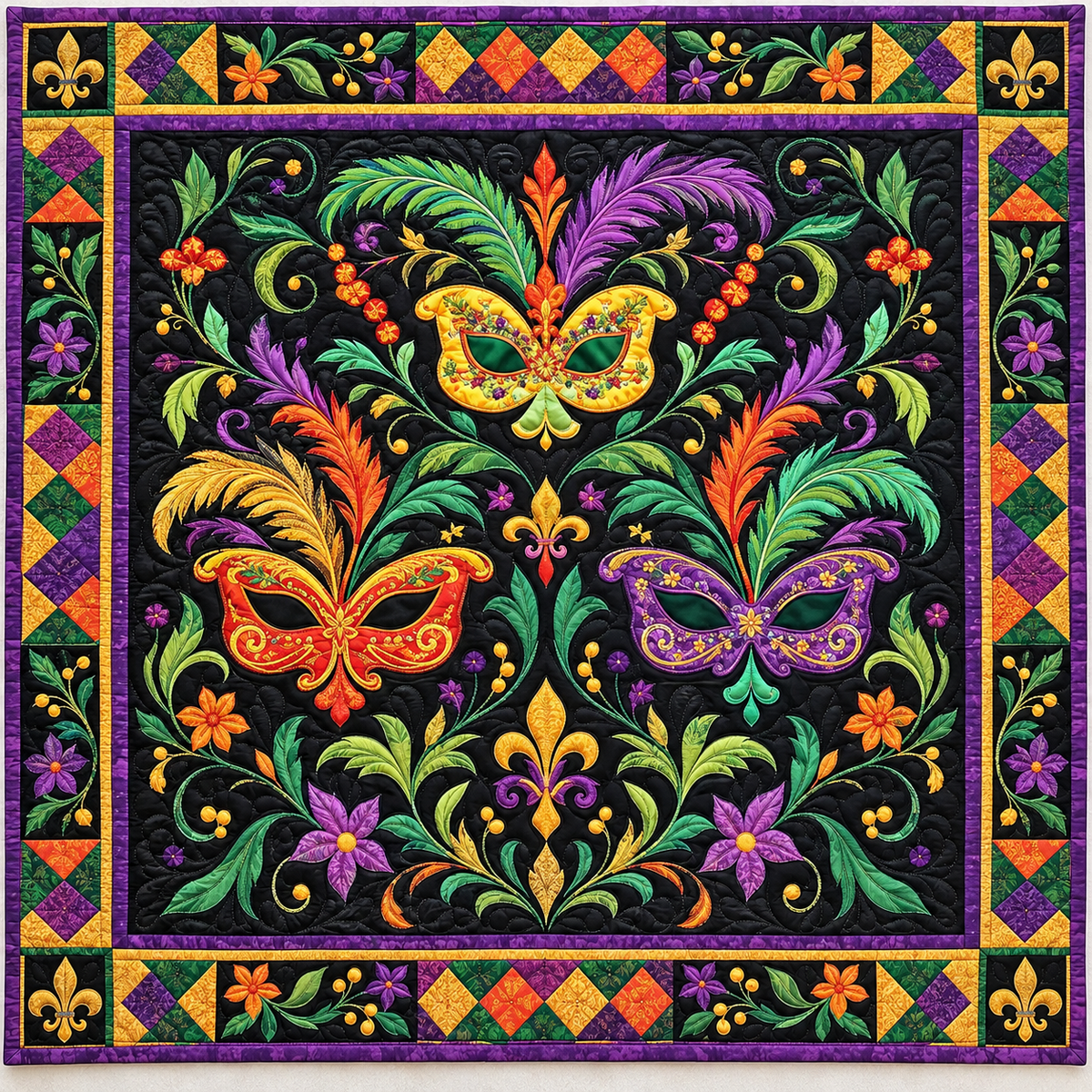 Carnival Mask Garden TD141026852 Quilt Blanket