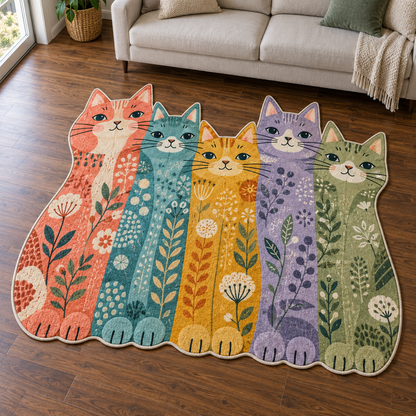 Tall Cat Rainbow TD131026353 Custom Shape Area Rug